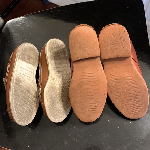 Boys Brown faux Leather Shoes size 12 boat shoes chukka boots chestnut - Picture 3 of 5